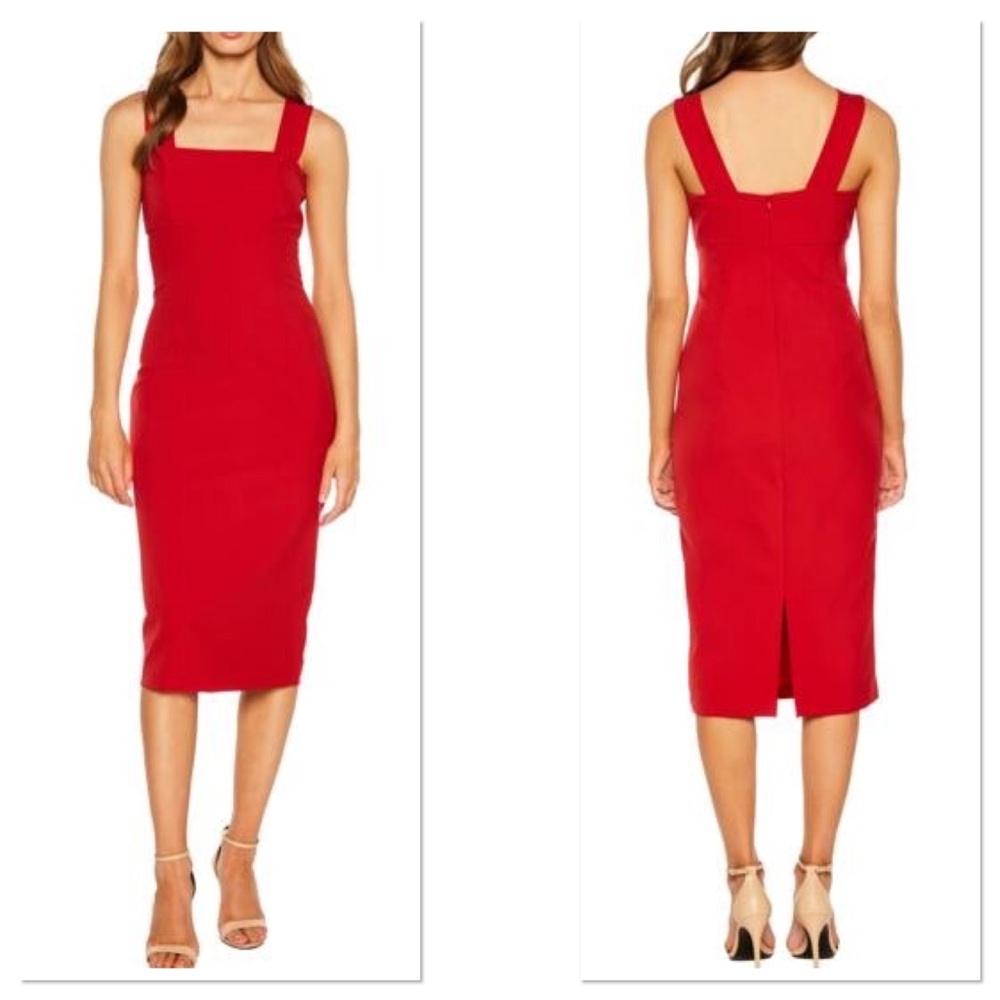 Bardot Square Neck Midi Dress - Picture 2 of 9